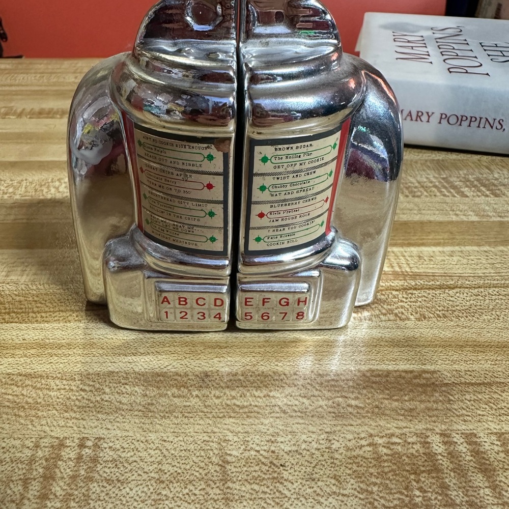 Vintage Silver Jukebox Salt and Pepper Shakers